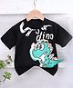 Googo Gaaga Cotton Knit Half Sleeves Baby Dinosaur Printed Tee - Black
