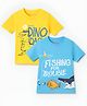 Googo Gaaga Cotton Knit Pack Of 2 Half Sleeves Baby Dinosaur & Sea Life Printed Tees - Blue & Yellow