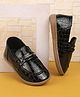 SHOES FOR JUNIORS Self Designed & Metal Applique Detailed Loafers - Black