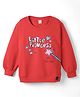 Olio Kids Fleece Knit Full Sleeves Text Printed Sweatshirt - Red