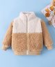 Mark & Mia Full Sleeves Color Block Winter Jacket - Tan & Beige