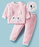 Mark & Mia Full Sleeves Winter Night Suit with Bunny Applique - Pink