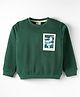 Ollypop Fleece Knit Full Sleeves Sweatshirt With Front & Back Jungle Print - Green