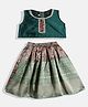 Aarika Silk Woven Sleeveless Floral Printed Gota Lace Embellished Lehenga Choli Set - Green & Maroon