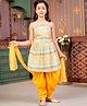 Aarika Silk Woven Sleeveless Floral Printed Kurta & Patiala With Dupatta Set - Yellow