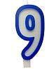 Funcart Number Nine Candle - Blue & White
