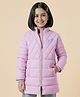 Pine Kids Woven Full Sleeves Padded Jacket with Butterfly Patch Detailing - Purple
