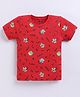 Kidcity Cotton Knit Half Sleeves Rubicks Cube Printed Tee - Red