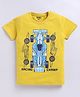 Kidcity Cotton Sinker Knit Half Sleeves Car Printed Tee - Yellow