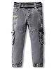 Rikidoos Denim Woven I Dont Believe Text Printed Jeans With Belt - Grey