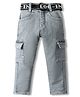 Rikidoos Denim Woven Washed Jeans With Belt - Light Grey