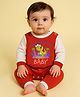 The Peppy Tend 100% Cotton Knit Full Sleeves Notorious Cool Kid Text Printed Romper - Red & White