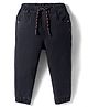 Babyhug Denim Full Length Washed Joggers with Stretch - Black