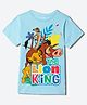 Wear Your Mind Cotton Blend Knit Disney The Lion King Featuring Half Sleeves Simba Character Printed Tee- Sky Blue