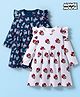 Babyhug Disney Single Jersey Knit Full Sleeves Frock With Minnie Mouse Print Pack Of 2 - Navy Blue & White