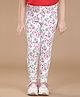 StyleStone Cotton Lycra Woven Floral Printed Jeggings - White