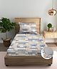 Trance Home Linen Echo Blue Cotton 180TC 72x36 inch Fitted Bedsheet 1 Pillow Cover
