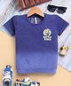 TOONYPORT Cotton Knit Half Sleeves Battle Rage Text Printed Ombre Tee - Blue
