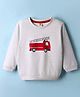 ToffyHouse Knitted Full Sleeves T-Shirt with Vehicle Print - Grey
