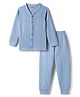 Babyhug Knit Full Sleeves Solid Thermal Set - Light Blue