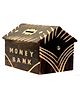 Desi Karigar Wooden Hut Shaped Antique Cut Work Money Bank - Brown