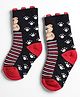 Mustang Cotton Knit Bear Printed Socks - Black & Red