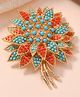 SYGA Elegant Multicolor Flower Brooch Zinc Alloy Dual-Purpose Decorative Pin for Wedding & Everyday Wear- Multicolour