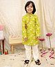 KID1 Cotton Woven Full Sleeves Baby Animals Printed Kurta Pyjama - Green