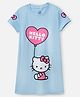 Nap Chief Cotton Knit Hello Kitty Featuring Half Sleeves Kitty White Printed Dress - Sky Blue