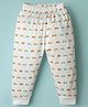 Ollypop Sinker Knit Full Length Lounge Pant With Car Print - White