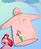 Yellow Bee Disney Full Sleeves Ariel Printed Hooded Raincoat - Peach