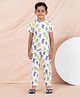 Taatoom Cotton Jersey Knit Half Sleeves Baby Animals Printed Coordinating Night Suit Set - Multi Colour