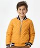 Pine Kids Woven Full Sleeves Solid Color Quilted Jacket - Gold