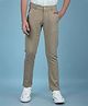 CRIMSOUNE CLUB Cotton Woven Solid Trousers - Khaki