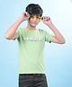 CRIMSOUNE CLUB Cotton Woven Half Sleeves Brand Name Printed Tee - Green