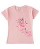 Luke and Lilly Cotton Knit Half Sleeves Astronaut Printed Tee - Pink