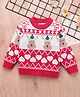 Mark & Mia Viscose Full Sleeves Pullover Sweater with Christmas Fair Isle Design - Red & White