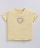 giniekids Knit Half Sleeves Beads Embellished Heart Designed Top - Yellow