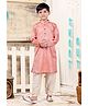 Pehanaava Cotton Woven Full Sleeves Foil Checked Kurta Pyjama - Pink