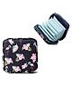 House of Quirk Sanitary Napkin Storage Bag Cosmetic Bag Menstrual Pad Bag With Zipper Storing Sanitary Pads For Women - Dark Blue Flamingo