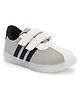 Stefens Colour Blocked Double Velcro Closure Sneakers - White & Grey