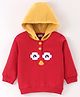 Mark & Mia Terry Knit Full Sleeves Hooded Sweatshirt with Animal Patch Detailing - Red