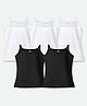 Ariel Cotton Lycra Knit Pack Of 5 Sleeveless Solid Camisoles - White & Black