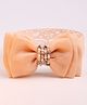 CHOKO Bow Applique Detailed Beads & Pearls Embellished Headband - Peach