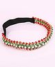 CHOKO Beads & Pearl Embellished Headband - Green Red & Black