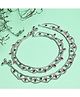 ZENEME Traditional Silver-Plated Oxidised CZ Studded Anklets-19 g