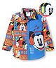 Ollington St. Disney Full Sleeves Shirt With Mickey Mouse Graphics - Blue