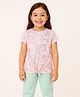 JusCubs Cotton Knit Half Sleeves Unicorn Printed Tee - Pink