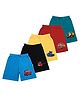 Superminis Cotton Blend Woven Pack Of 5 Vehicles Printed Shorts - Red Black Yellow Sky & Teal Blue