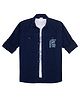 CAVIO Cotton Woven Full Sleeves Fr Text Printed Shirt With Inner Tee - Navy Blue